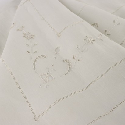 antiquariato, lenzuola, antiquariato lenzuola, lenzuola antica, lenzuola antica italiana, lenzuola di antiquariato, lenzuola neoclassico, lenzuola del 800,Lenzuola Matrimoniale con Due Federe