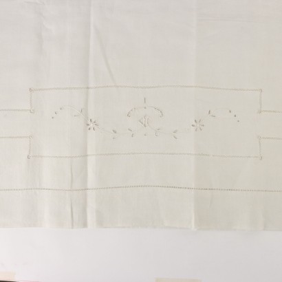 antiquariato, lenzuola, antiquariato lenzuola, lenzuola antica, lenzuola antica italiana, lenzuola di antiquariato, lenzuola neoclassico, lenzuola del 800,Lenzuola Matrimoniale con Due Federe