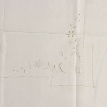 antiquariato, lenzuola, antiquariato lenzuola, lenzuola antica, lenzuola antica italiana, lenzuola di antiquariato, lenzuola neoclassico, lenzuola del 800,Lenzuola Matrimoniale con Due Federe