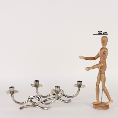 Paire de Candélabres Argent Italie XX Siècle