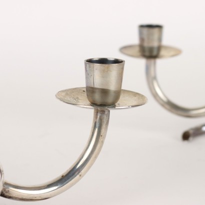 Paire de Candélabres Argent Italie XX Siècle
