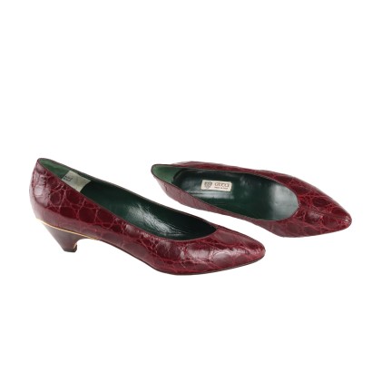 Chaussures Vintage Gucci Cuir N. 40 Italie Années 1980-1990