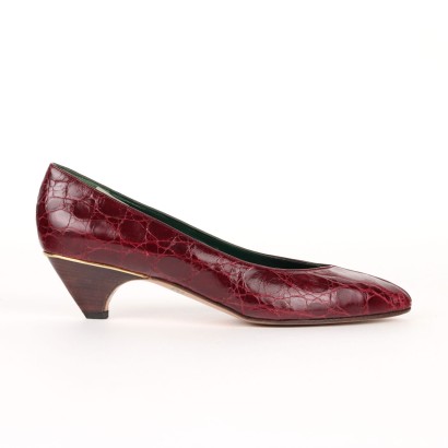 Chaussures Vintage Gucci Cuir N. 40 Italie Années 1980-1990