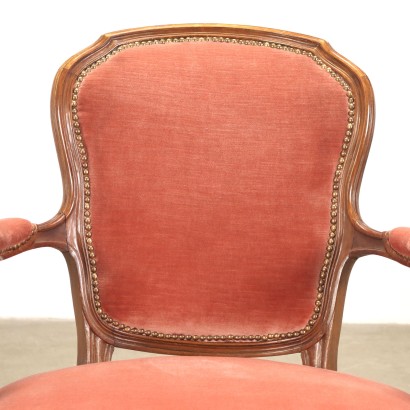 Paar Sessel Louis XV Stil Nussbaum Italien XX Jhd
