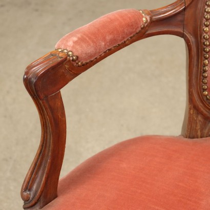 Paar Sessel Louis XV Stil Nussbaum Italien XX Jhd