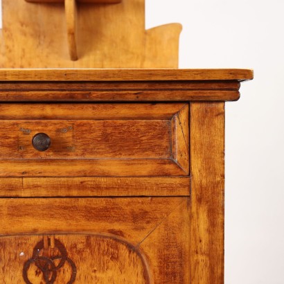 Table de Chevet Art Nouveau Acajou Italie XIX-XX Siècle