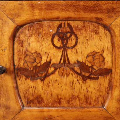 Table de Chevet Art Nouveau Acajou Italie XIX-XX Siècle