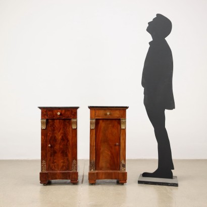 Paire de Tables de Chevets Restauration Noyer France XIX Siècle