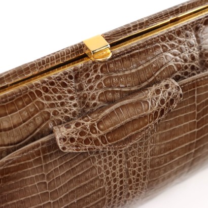 Pochette Vintage Coccodrillo Tortora