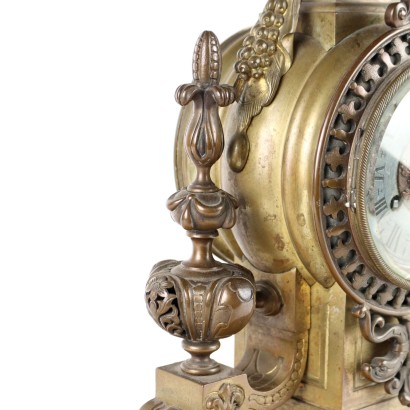 Table Clock with Candelabra Bronze France XIX Century