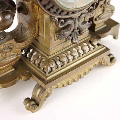 Table Clock with Candelabra Bronze France XIX Century