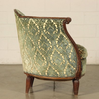 Paire de Fauteuils Noyer Italie XXe Siècle