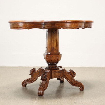 Table Basse Umbertino Noyer Italie XIXe Siècle