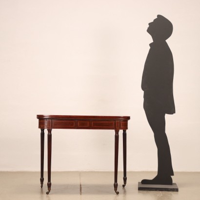 Table de Jeu Victorienne Acajou Italie XIXe Siècle
