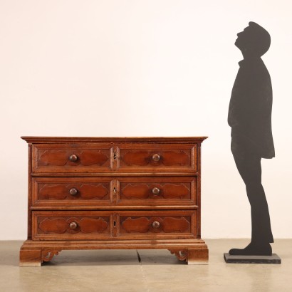 Commode Baroque Noyer Italie XVIIe-XVIIIe Siècle