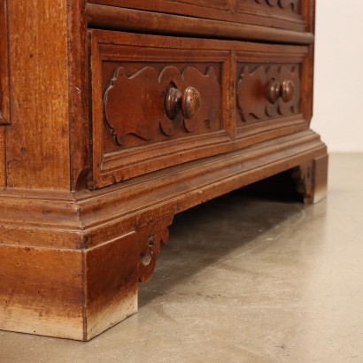 Commode Baroque Noyer Italie XVIIe-XVIIIe Siècle