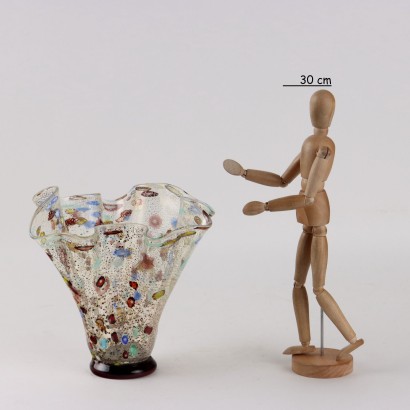 modernariato, modernariato di design, vaso, vaso modernariato, vaso di modernariato, vaso italiano, vaso vintage, vaso anni '60, vaso design anni 60,Vaso Fazzoletto in Vetro di Murano