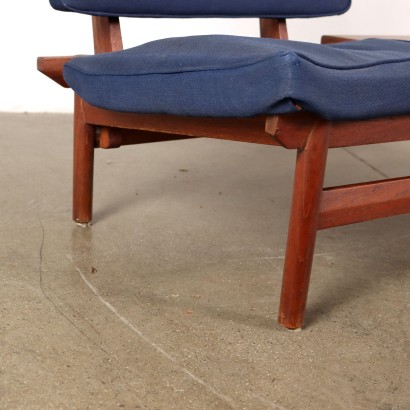 Armchair with Coffee Table Teak Veneer Italy 1960s