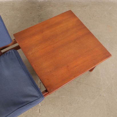Armchair with Coffee Table Teak Veneer Italy 1960s