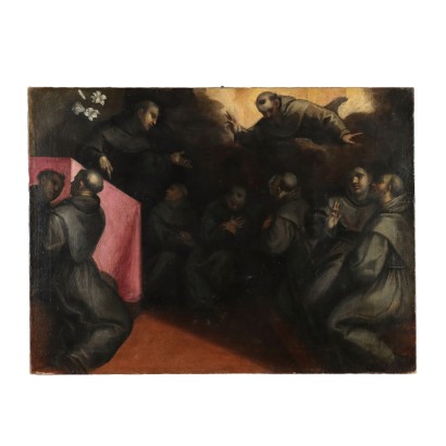 Dipinto con Sant'Antonio che Predica ai Confratelli