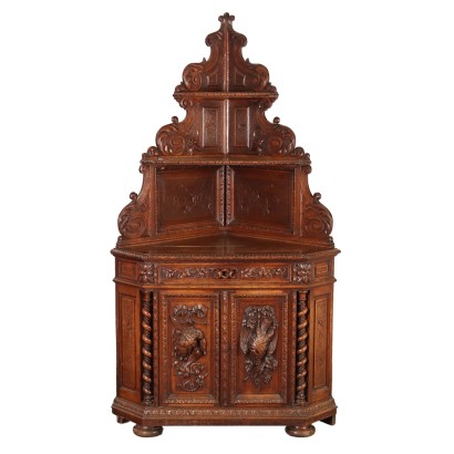 Corner Cupboard Neo-Renaissance Wood France XIX Century