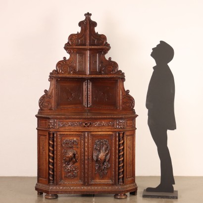 Corner Cupboard Neo-Renaissance Wood France XIX Century