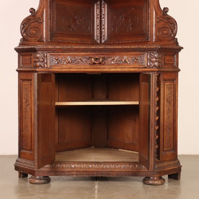 Corner Cupboard Neo-Renaissance Wood France XIX Century