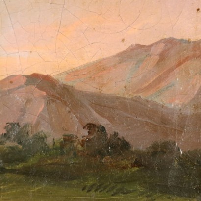 arte, arte italiana, pittura ottocento italiana,Dipinto con Donna che Mendica