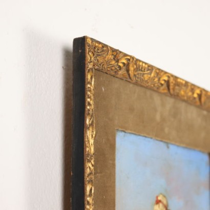 arte, arte italiana, pittura ottocento italiana,Dipinto con Donna che Mendica