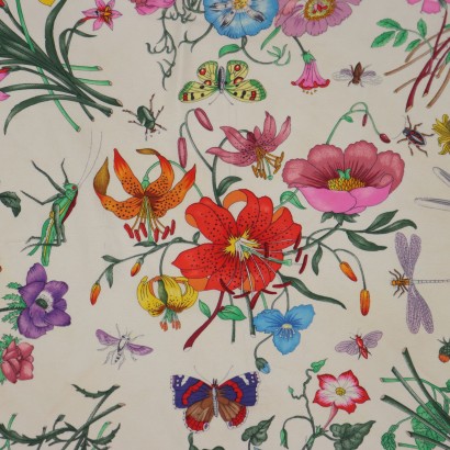 Vintage Gucci Scarf Silk Italy 1970s