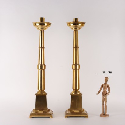 antigüedades, candelero, candelero antiguo, candelero antiguo, candelero italiano antiguo, candelero antiguo, candelero neoclásico, candelero del siglo XIX, pareja de candelabros en bronce dorado