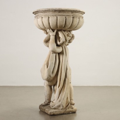 antiquariato, arredo giardino, antiquariato arredi giardino, arredo giardino antico, arredo giardino antico italiano, arredo giardino di antiquariato, arredo giardino neoclassico, arredo giardino del 800,Fioriera con Putto a Tuttotondo