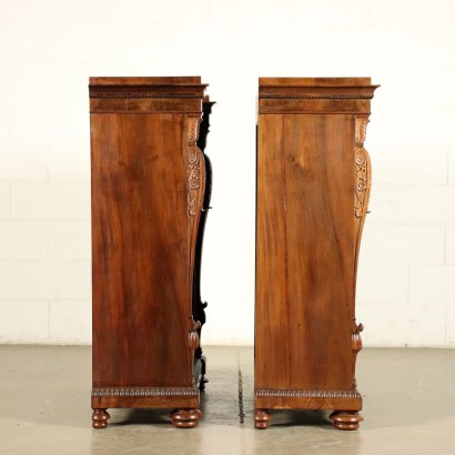 antigüedades, librería, librerías antiguas, librería antigua, librería italiana antigua, librería antigua, librería neoclásica, librería del siglo XIX,Par de librerías de caoba