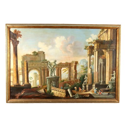 Paesaggio con Architetture e Personaggi metà '900