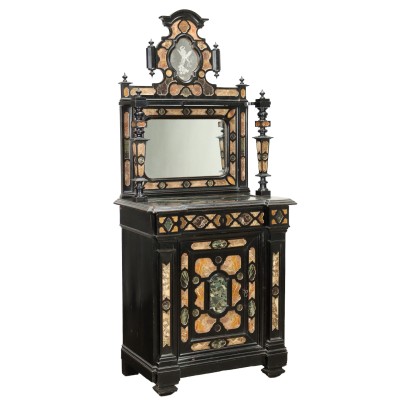 Cupboard Ebonized Wood Italy XIX Century