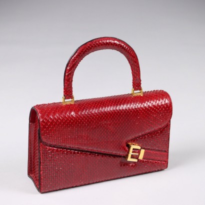 Borsa Vintage Rossa in Rettile