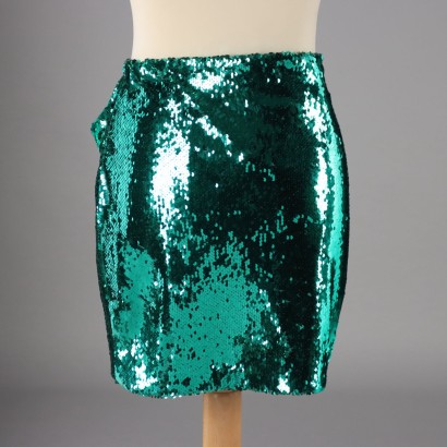 ABDO1I0179966_977098 Minifalda de lentejuelas verde de Pinko