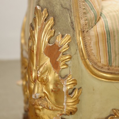 antiquariato, divani, antiquariato divani, divani antichi, divani antichi italiani, divano di antiquariato, divano neoclassico, divano del 800,Coppia di Divanetti Eclettici