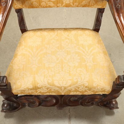 Pair of Thrones Baroque Style Walnut Italy XIX-XX Century