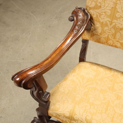 Pair of Thrones Baroque Style Walnut Italy XIX-XX Century