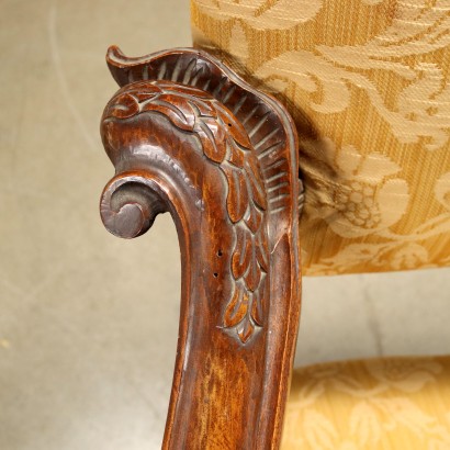 Pair of Thrones Baroque Style Walnut Italy XIX-XX Century