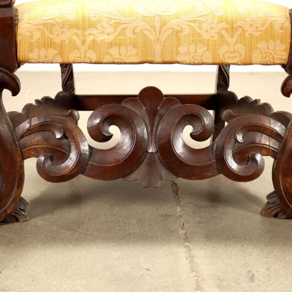 Pair of Thrones Baroque Style Walnut Italy XIX-XX Century
