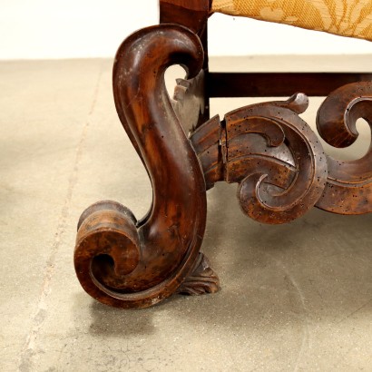 Pair of Thrones Baroque Style Walnut Italy XIX-XX Century