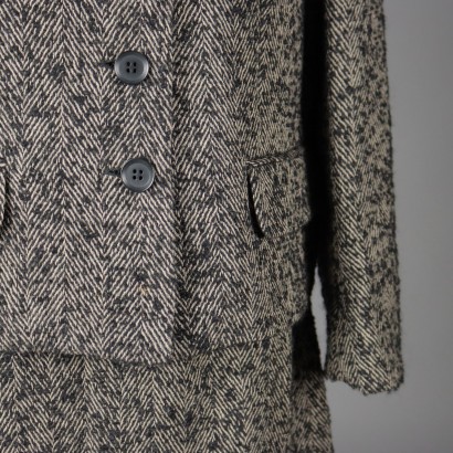 Vintage Tailleur Herno Wolle Gr. 48 Italien 1990er