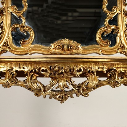 Konsole mit Spiegel Barockstil Holz Italien XX Jhd