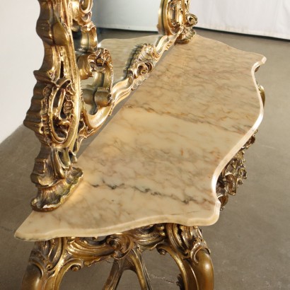 Konsole mit Spiegel Barockstil Holz Italien XX Jhd