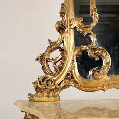 Konsole mit Spiegel Barockstil Holz Italien XX Jhd