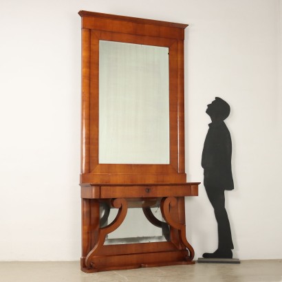Konsole mit Spiegel Karl X Kirschbaum Italien XIX Jhd