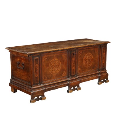 Truhe Barock Nussbaum Italien XVII Jhd