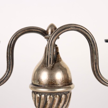 Paire de Candélabres Argent Italie XXe Siècle